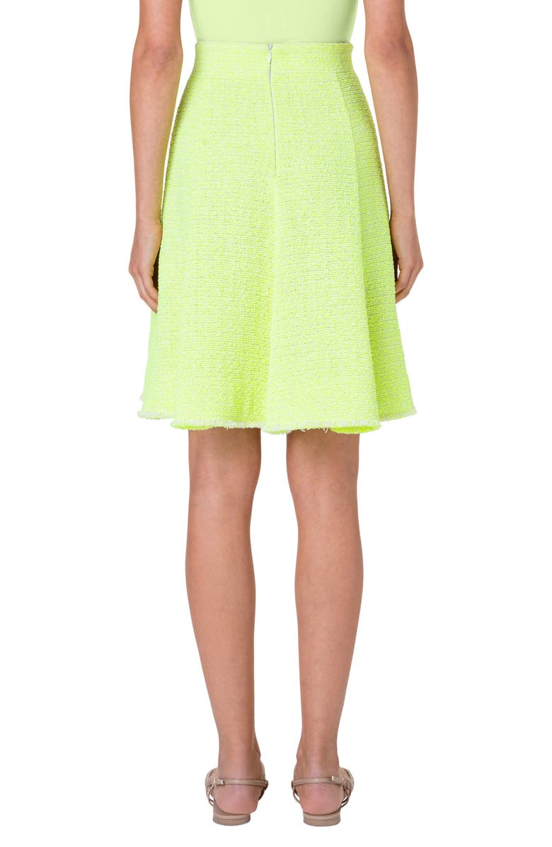 Akris punto Cotton Blend Bouclé Skirt, Alternate, color, Neon Green