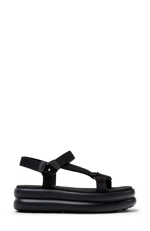Camper Pelotas Flota Up Platform Sandal In Black