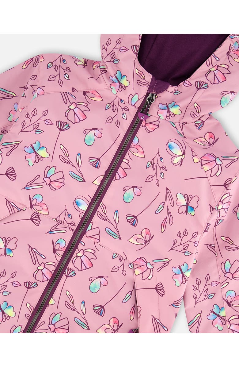 Deux par Deux Girl's 3-In-1 Mid-Season Outerwear Set With Printed Jacket Lilac And Multicolored Butterfly, Alternate, color, 