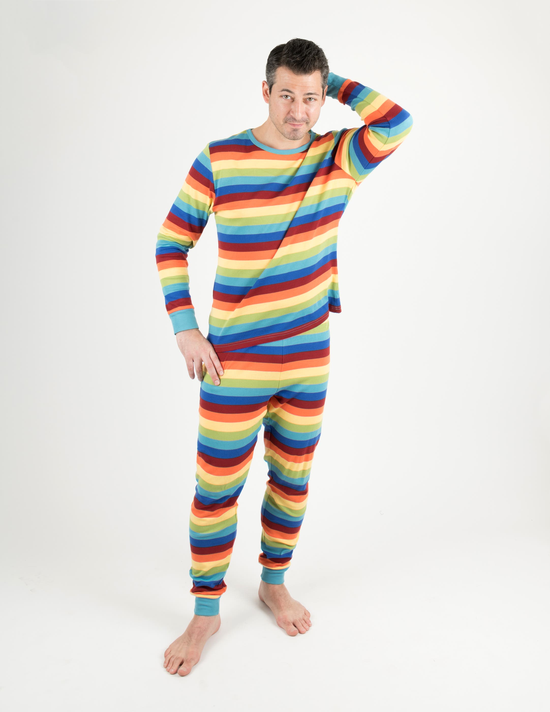 Leveret Cotton Striped Matching Family Holiday Pajamas In Multi