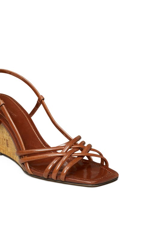 Tory Burch Strappy Wedge Sandal In Brown