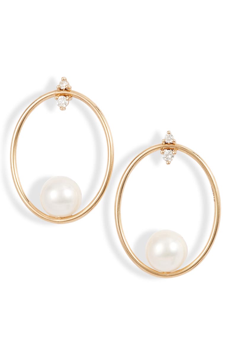 Mizuki Small Oval Frontal Hoop Earrings, Main, color, 