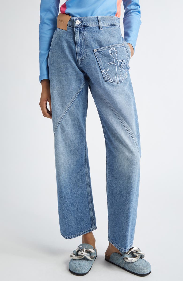 JW Anderson Twisted Workwear Jeans, Main, color, Light Blue