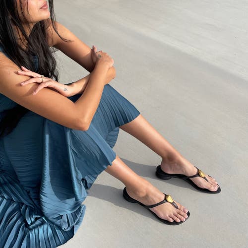 Neil J. Rodgers Pebble Sandal In Black Nappa