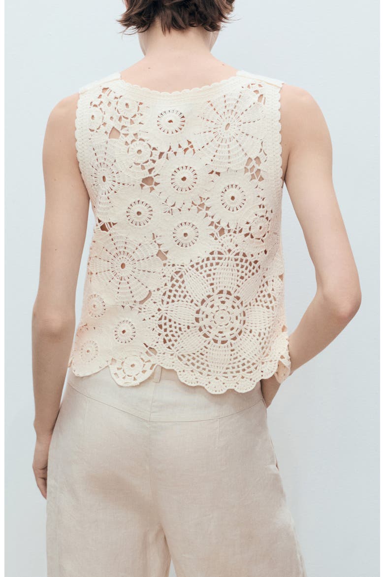 Floral Crochet Top, Alternate, color, ECRU