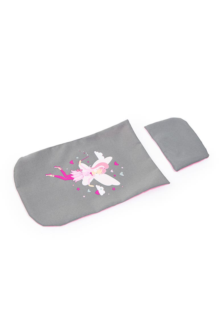 Pram Cosy Fairy Poka Dot Grey Pink For Dolls Up To 18 Inch, Alternate, color, Multicolored
