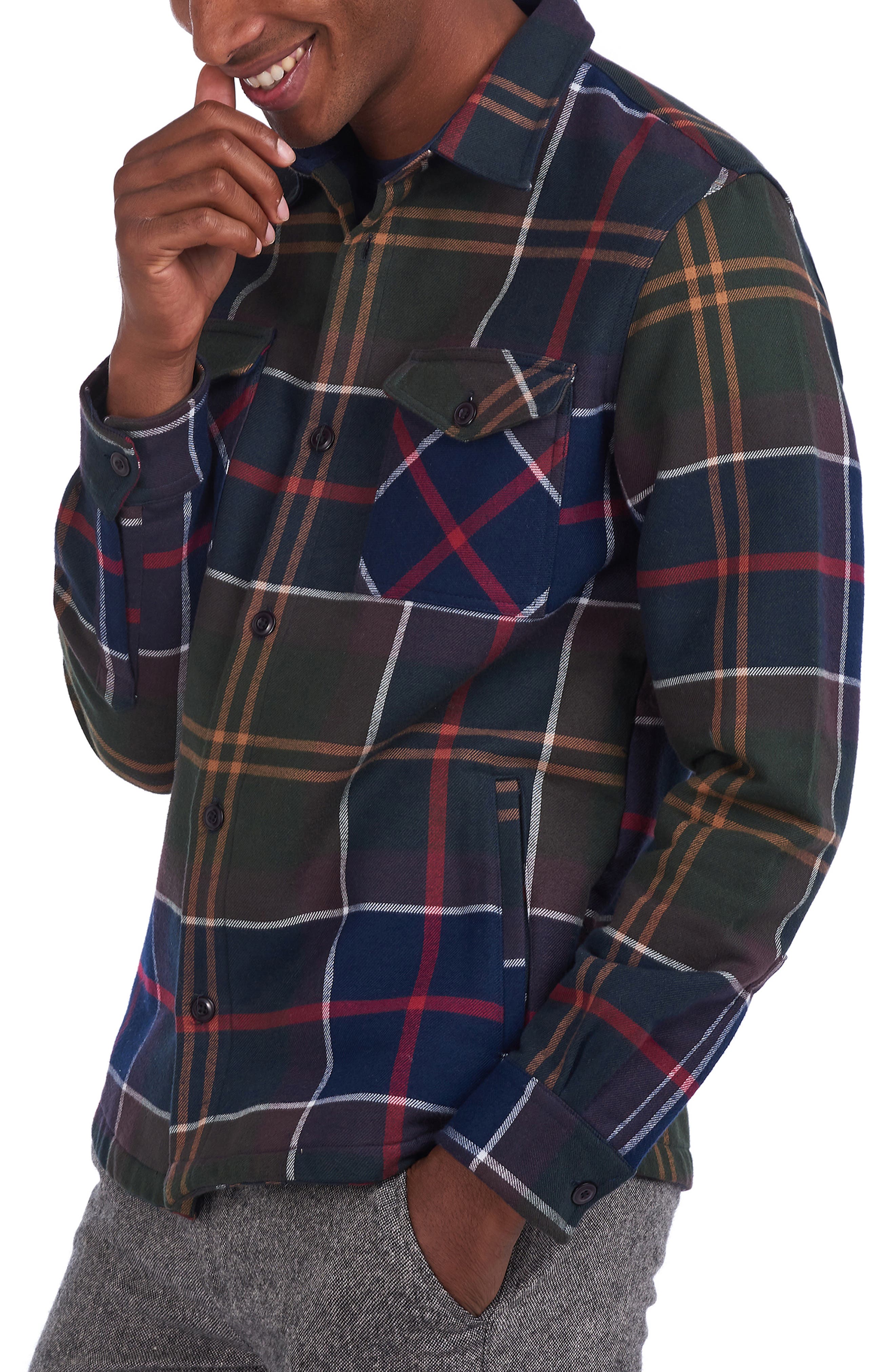 Barbour Cannich Regular Fit Plaid Cotton Button-Up Overshirt