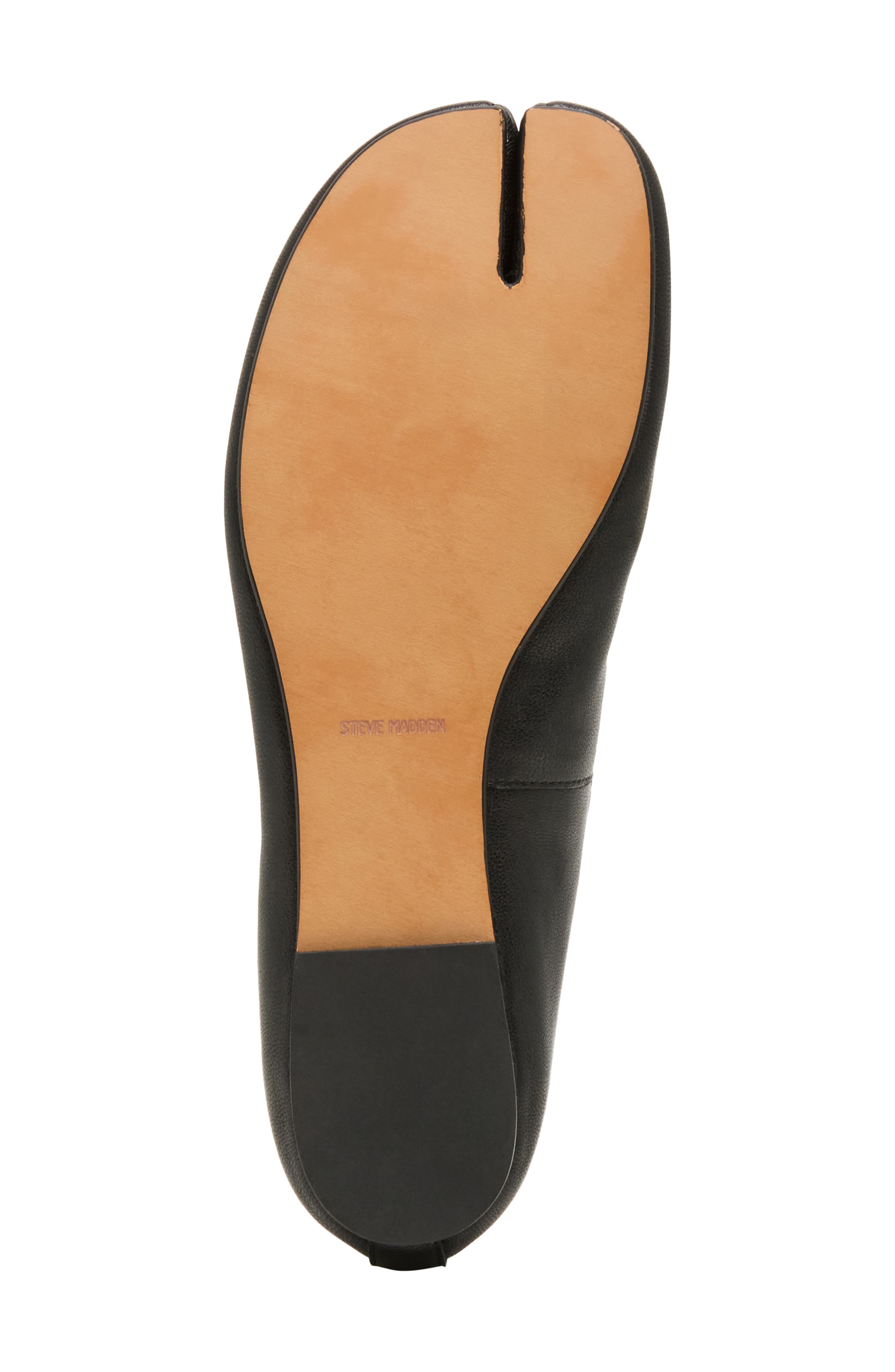 Steve Madden Calico Split Toe Ballet Flat, Alternate, color, Black Leather