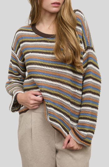 Blu Pepper Mulitcolor Stripe Sweater In Multi