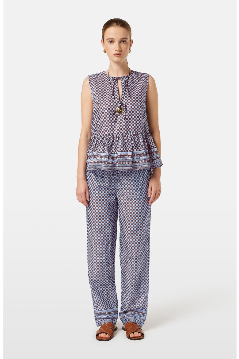 Bow Details Sleeveless Top, Alternate, color, BLOCK PRINT