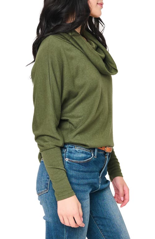 Gibsonlook Cozy Up Cowl Neck Sweater In Green