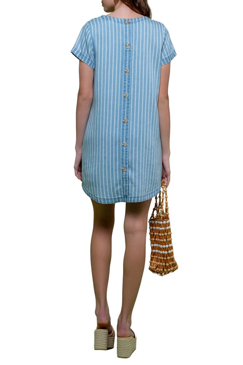 Striped Shirtdress, Alternate, color, DENIM