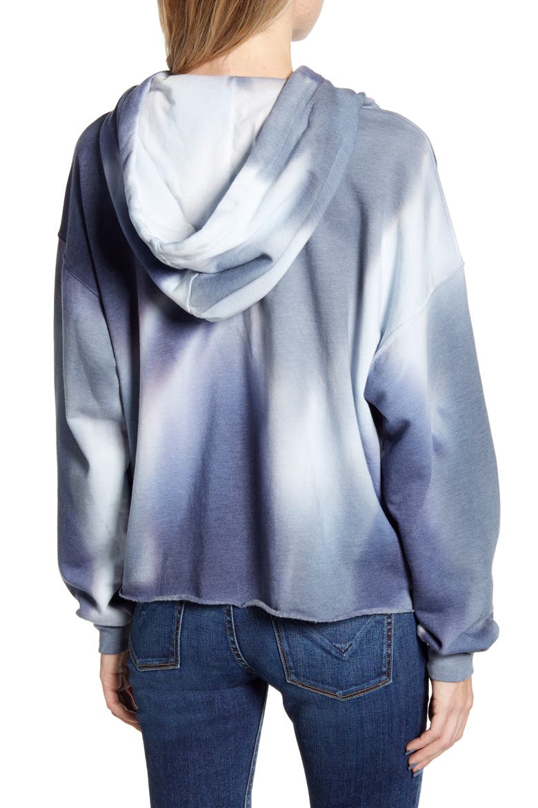 Tie Dye Hooded Sweatshirt, Alternate, color, NAVY- BLUE COMBO