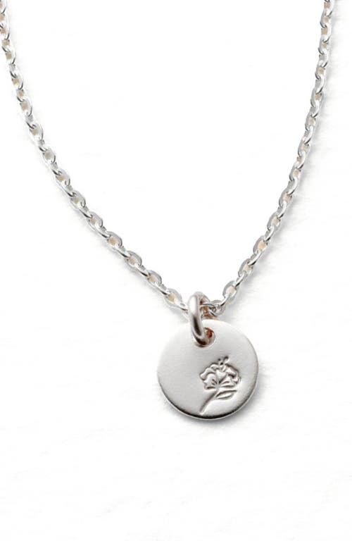 Made By Mary February Birth Flower Necklace In Silver