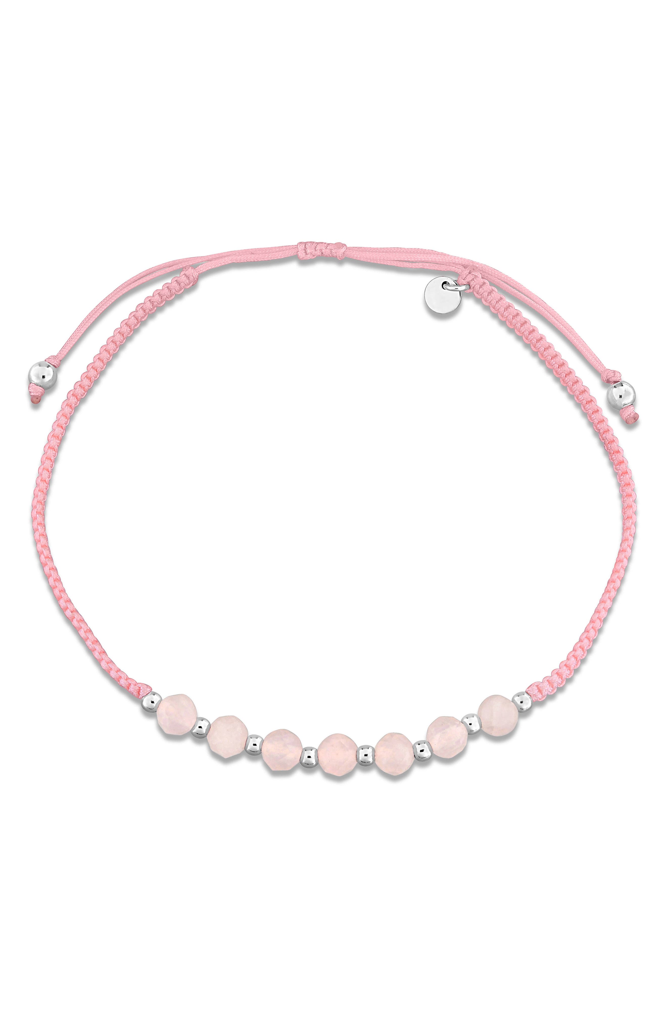 Ruby Beaded Adjustable Bracelet