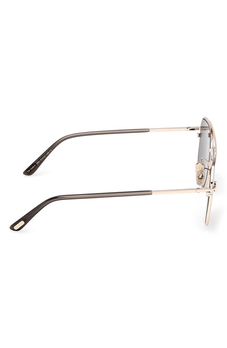 TOM FORD 61mm Navigator Sunglasses, Alternate, color, Rose Gold Transp Grey / Green