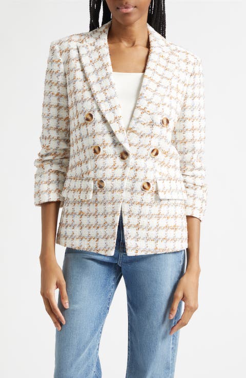Ryland Double Breasted Metallic Tweed Dickey Jacket