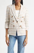 Veronica Beard Ryland Double Breasted Metallic Tweed Dickey Jacket