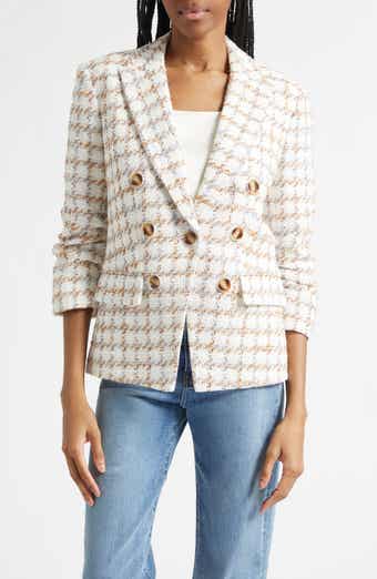 Ryland Double Breasted Metallic Tweed Dickey Jacket