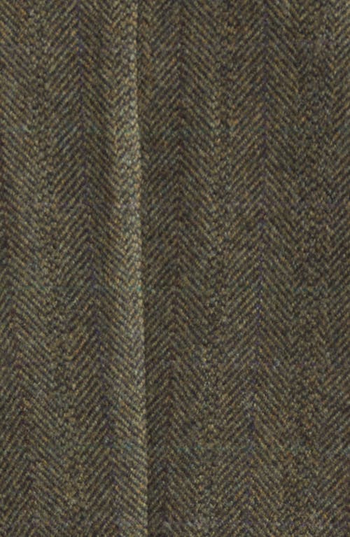 Massimo Alba Wool Herringbone Nehru Jacket In Green