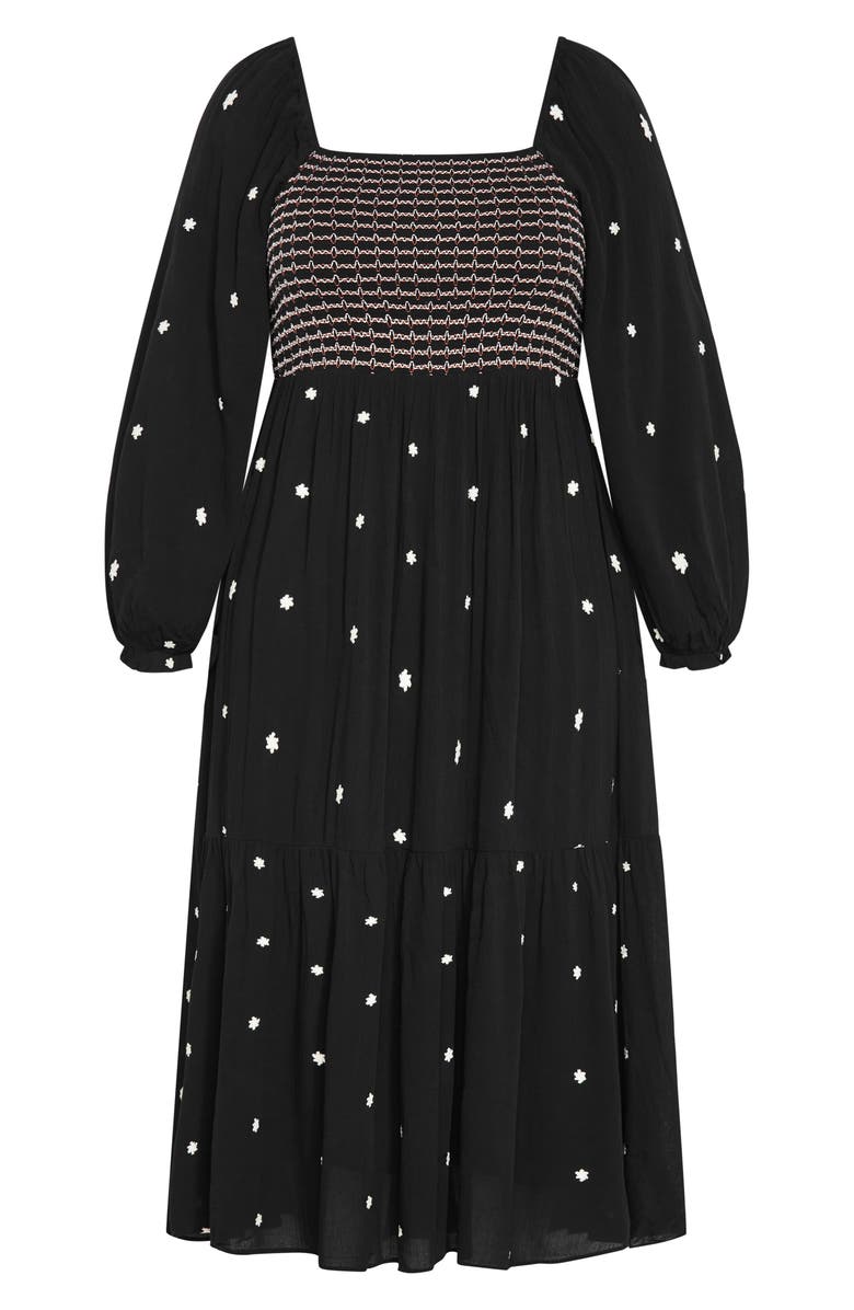 City Chic Kai Long Sleeve Maxi Dress, Alternate, color, Black