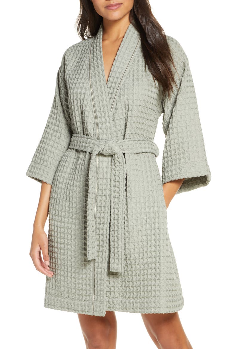 Modern Waffle Robe, Main, color, GREEN HALO