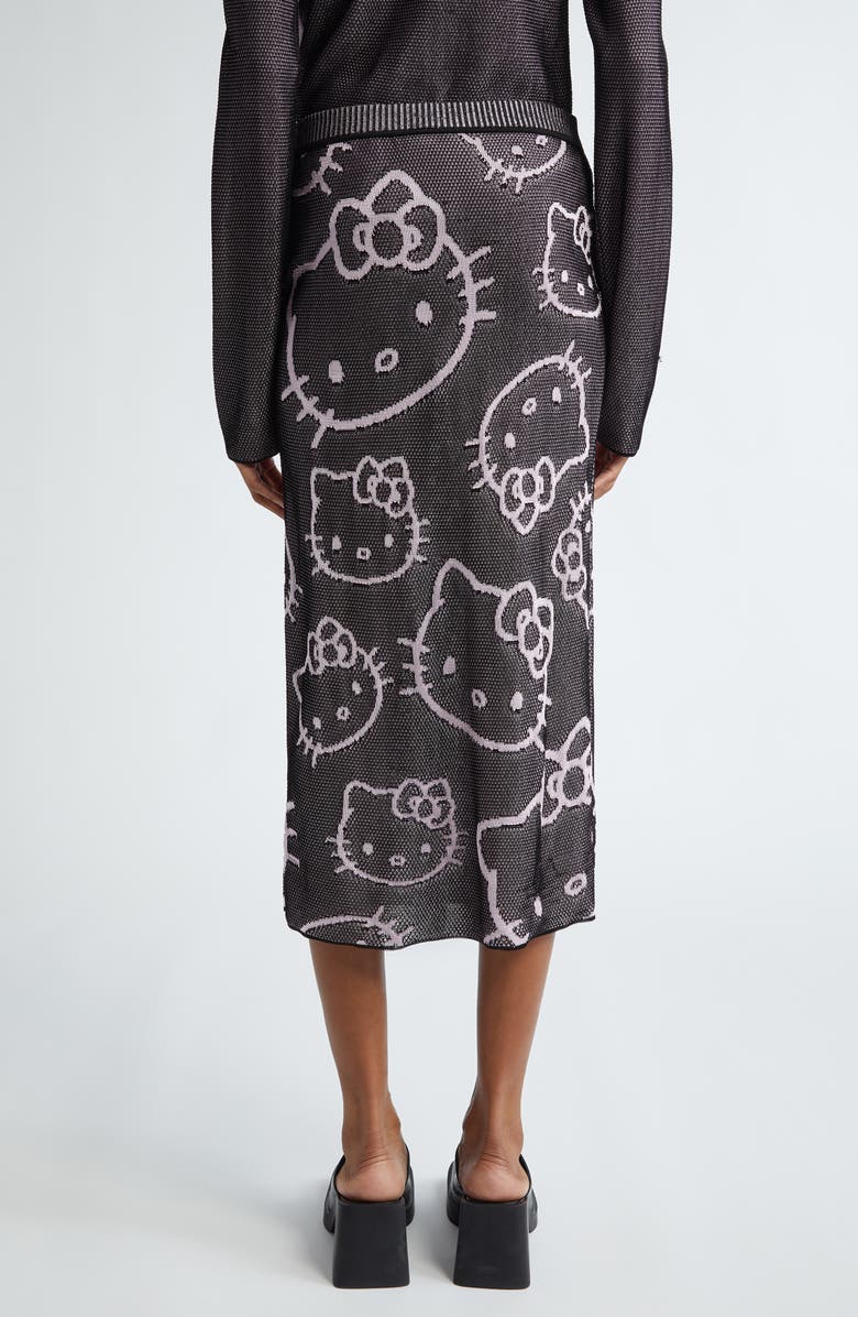 CHET LO x Sanrio Hello Kitty<sup>®</sup> Intarsia Midi Sweater Skirt, Alternate, color, Black/ Pink