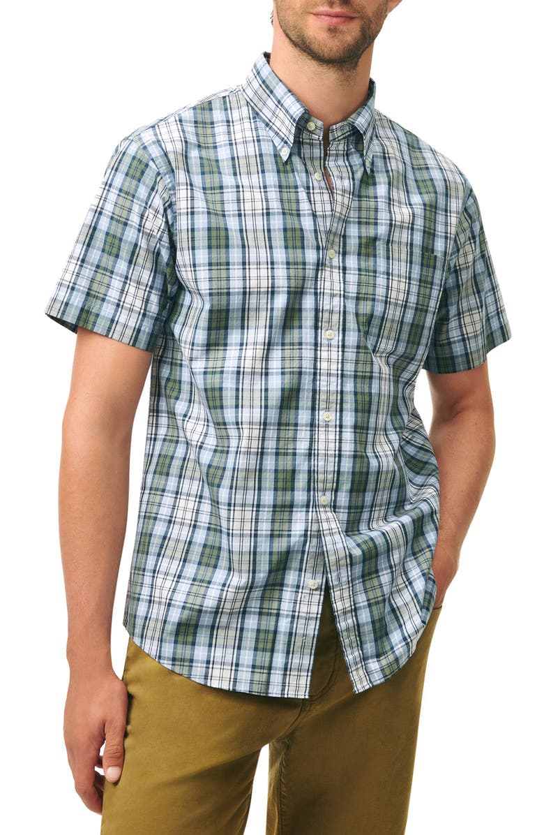 Brooks Brothers Friday Plaid Short Sleeve Button-Down Shirt, Main, color, 