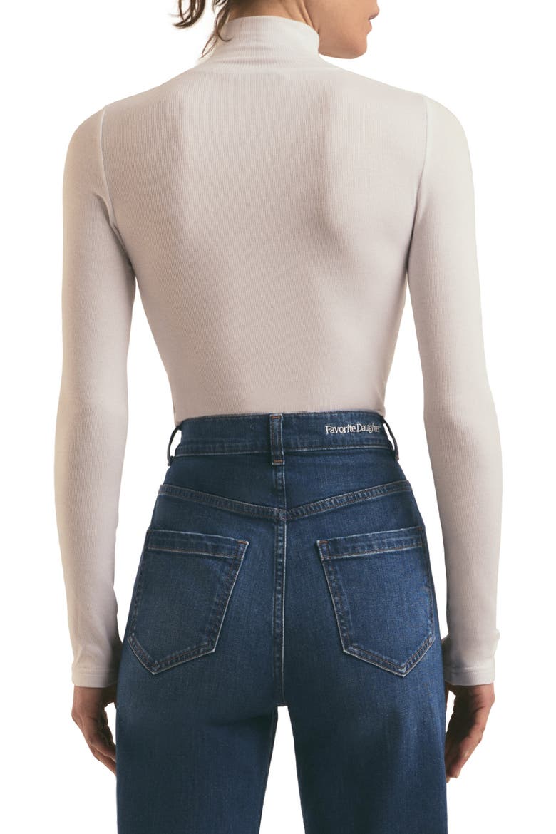 Long Sleeve Mock Neck Rib Top, Alternate, color, WHITE