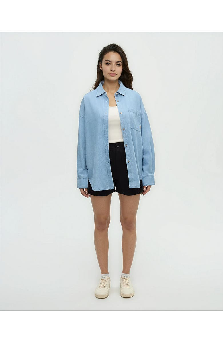 tentree Denim West End Shirt, Alternate, color, Light Wash