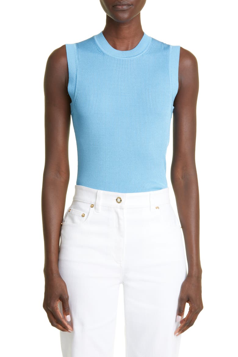 Rib Sweater Tank, Main, color, BLUE