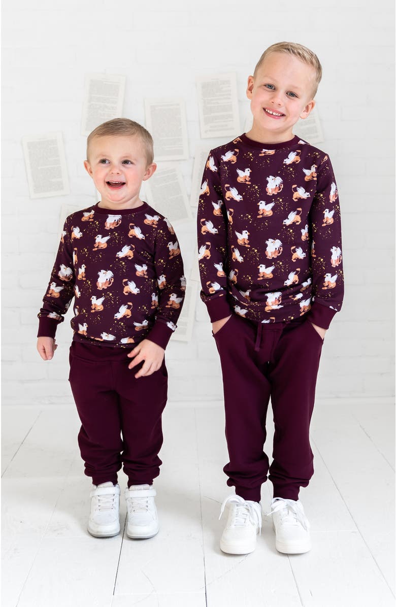 Laree + Co Griffin Luxe Jogger Set, Alternate, color, Burgundy