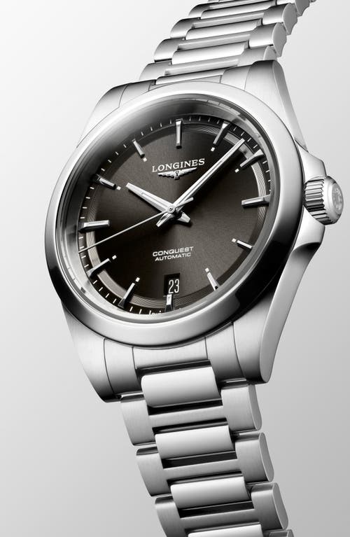 Longines Conquest Black Dial Automatic Bracelet Watch, 38mm In Black