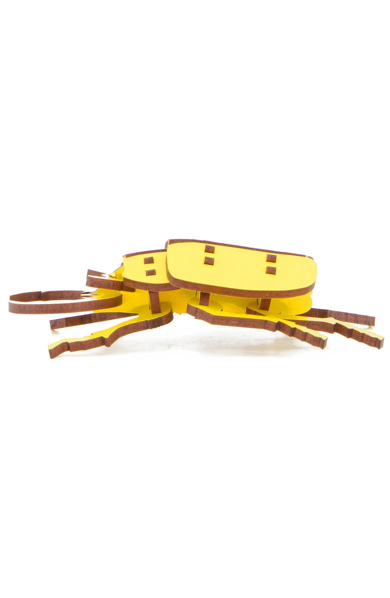 Little & Wood Woodlet Beetle Yellow, 3D Wooden Kitset, Ages 6+, Main, color, Multicolored