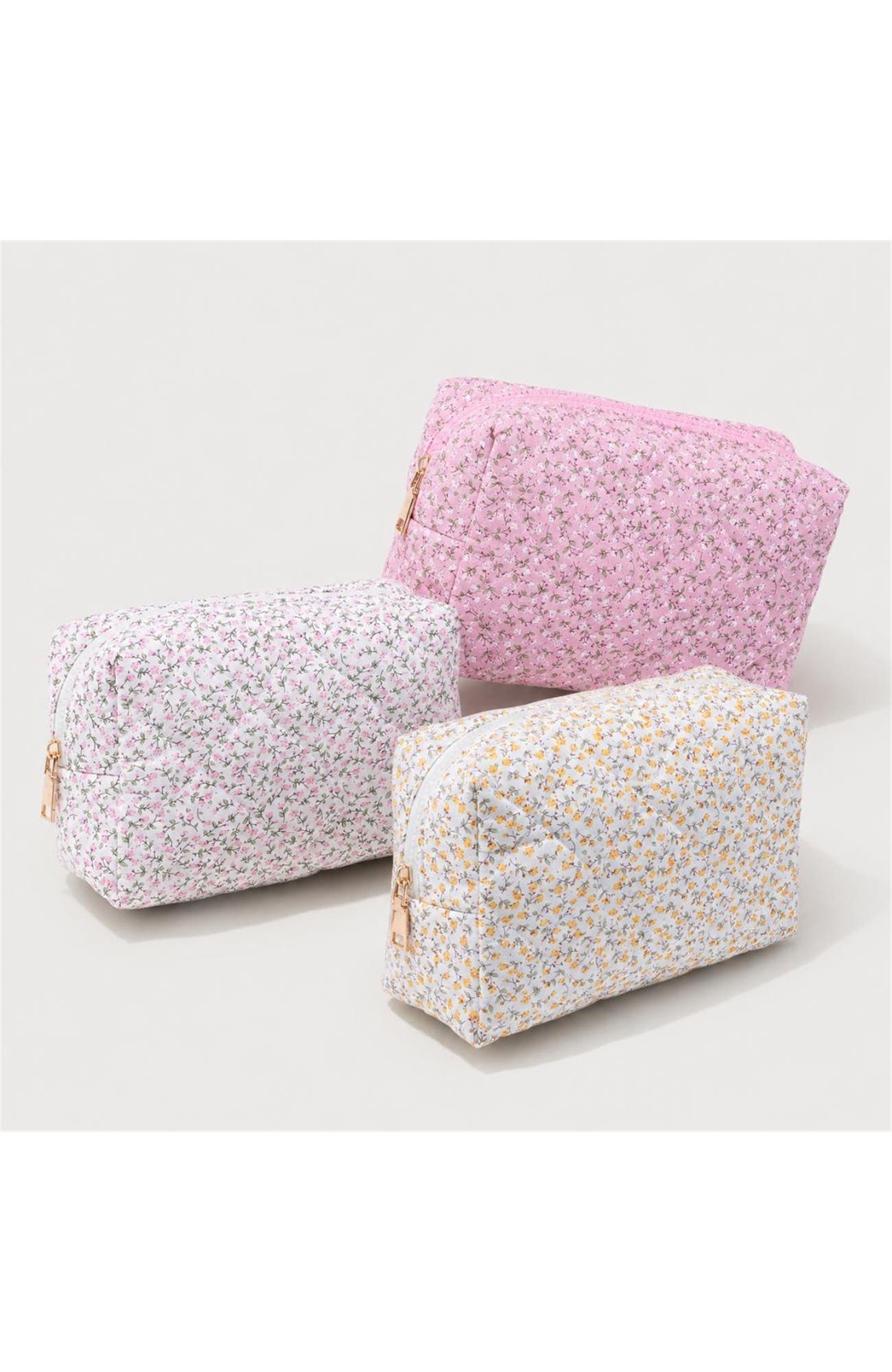 Garden Glow Cosmetic & Travel Organizer Pouch, Alternate, color, Dusty Rose Floral