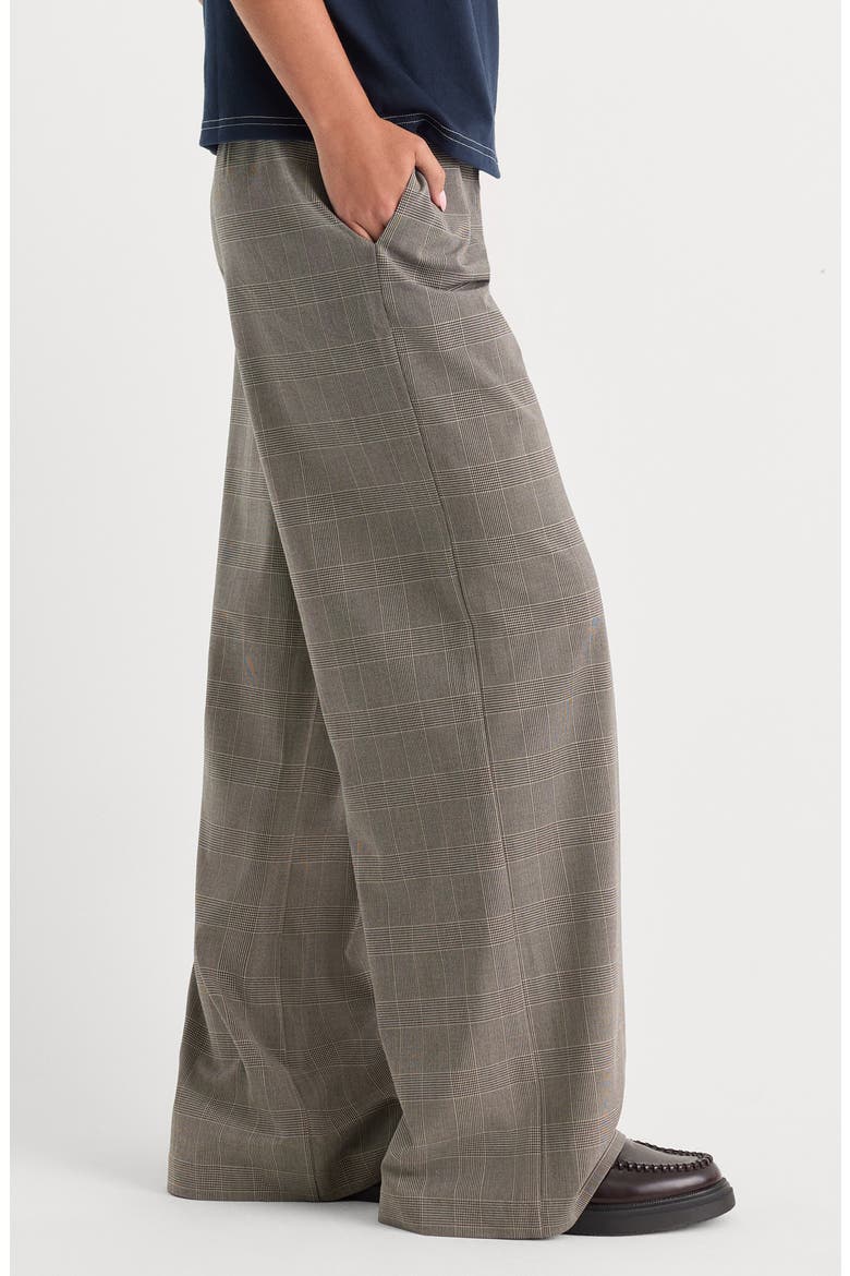 The Pull On Plaid Wide Leg Trousers, Alternate, color, MINI PLAID