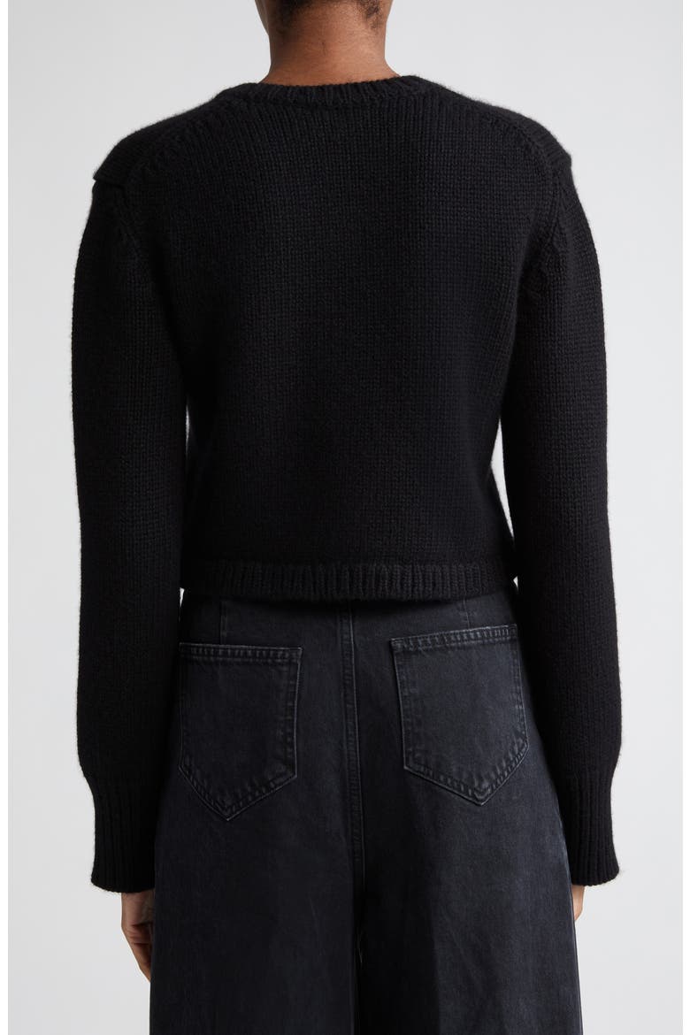 Lavan Cashmere Crop Cardigan, Alternate, color, BLACK