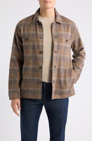 Johnston & Murphy Marled Plaid Shirt Jacket