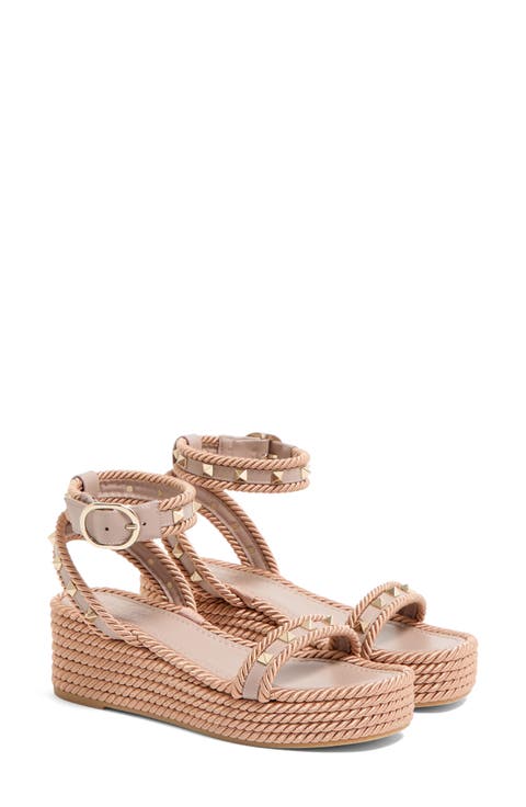 Rockstud Espadrille Wedge Sandal (Women)