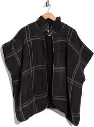 BCBG Grid Plaid Ruana Topper