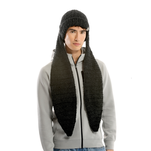 Nirvanna Designs Oversized Ear Beanie In Charcoal