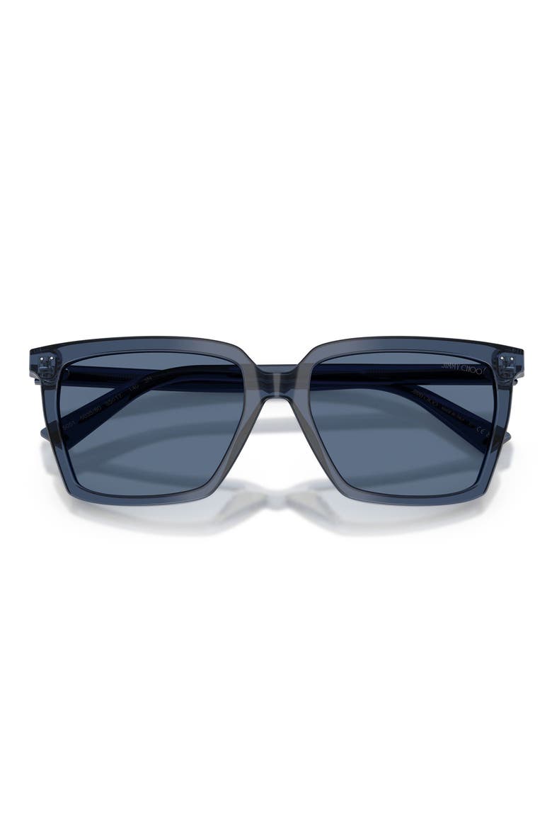 55mm Square Sunglasses, Alternate, color, TRANSPARENT NAVY / BLUE