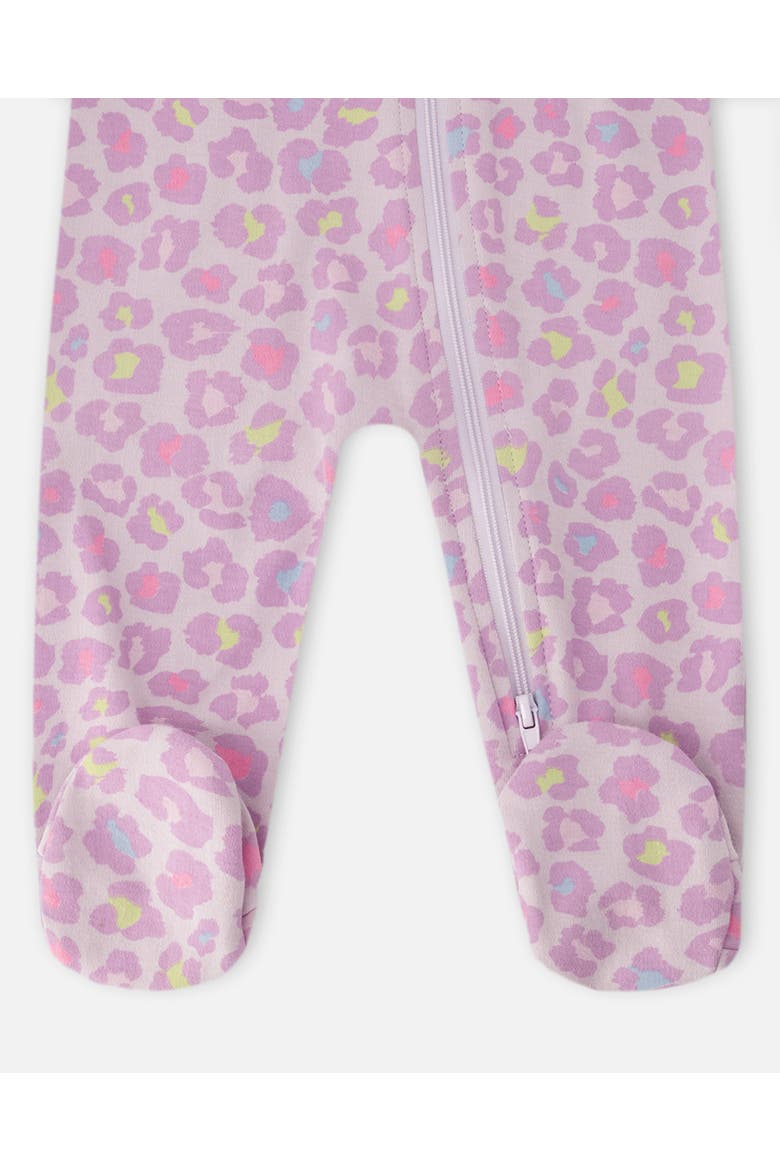 Organic Cotton Animal Print One-Piece Pyjama, Alternate, color, Purple Animal Print