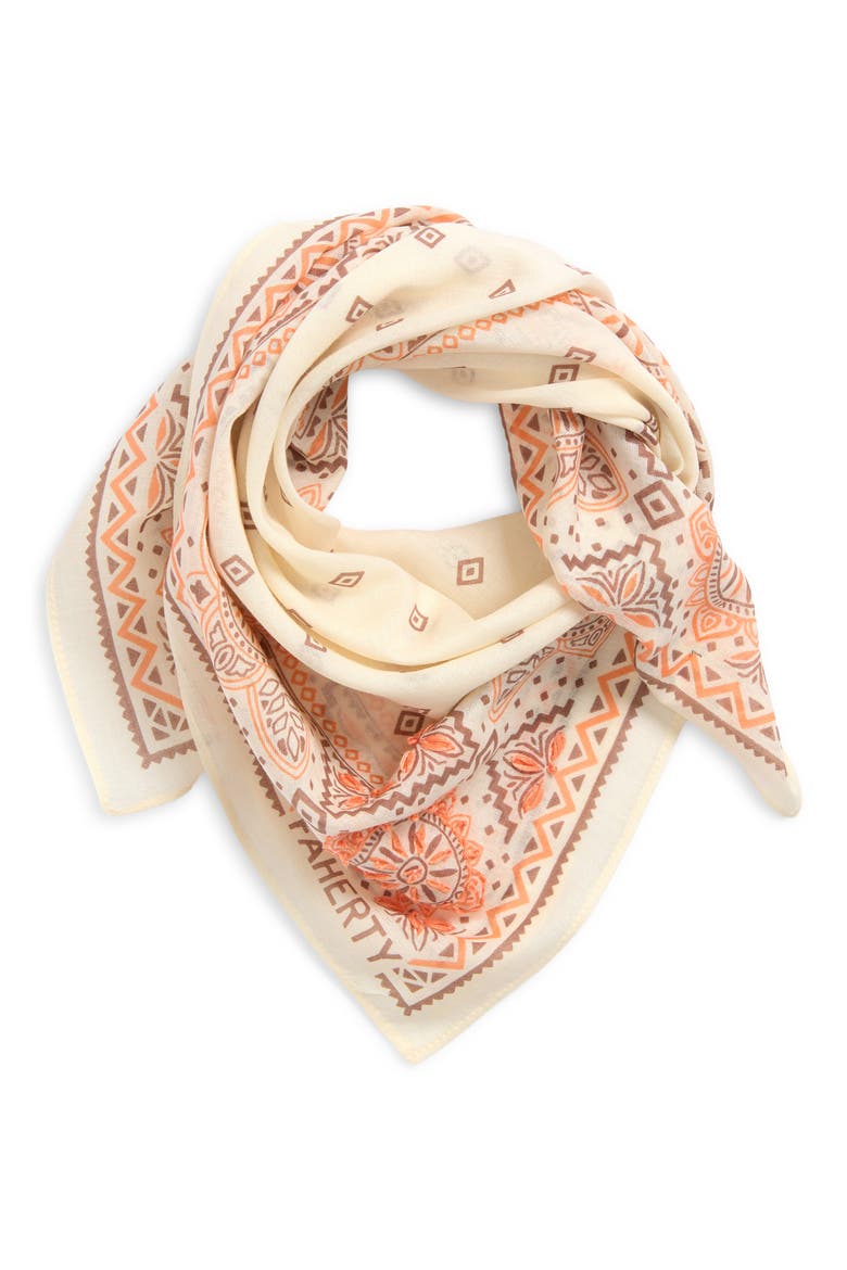 Star Geo Organic Cotton Bandana, Main, color, EGRET
