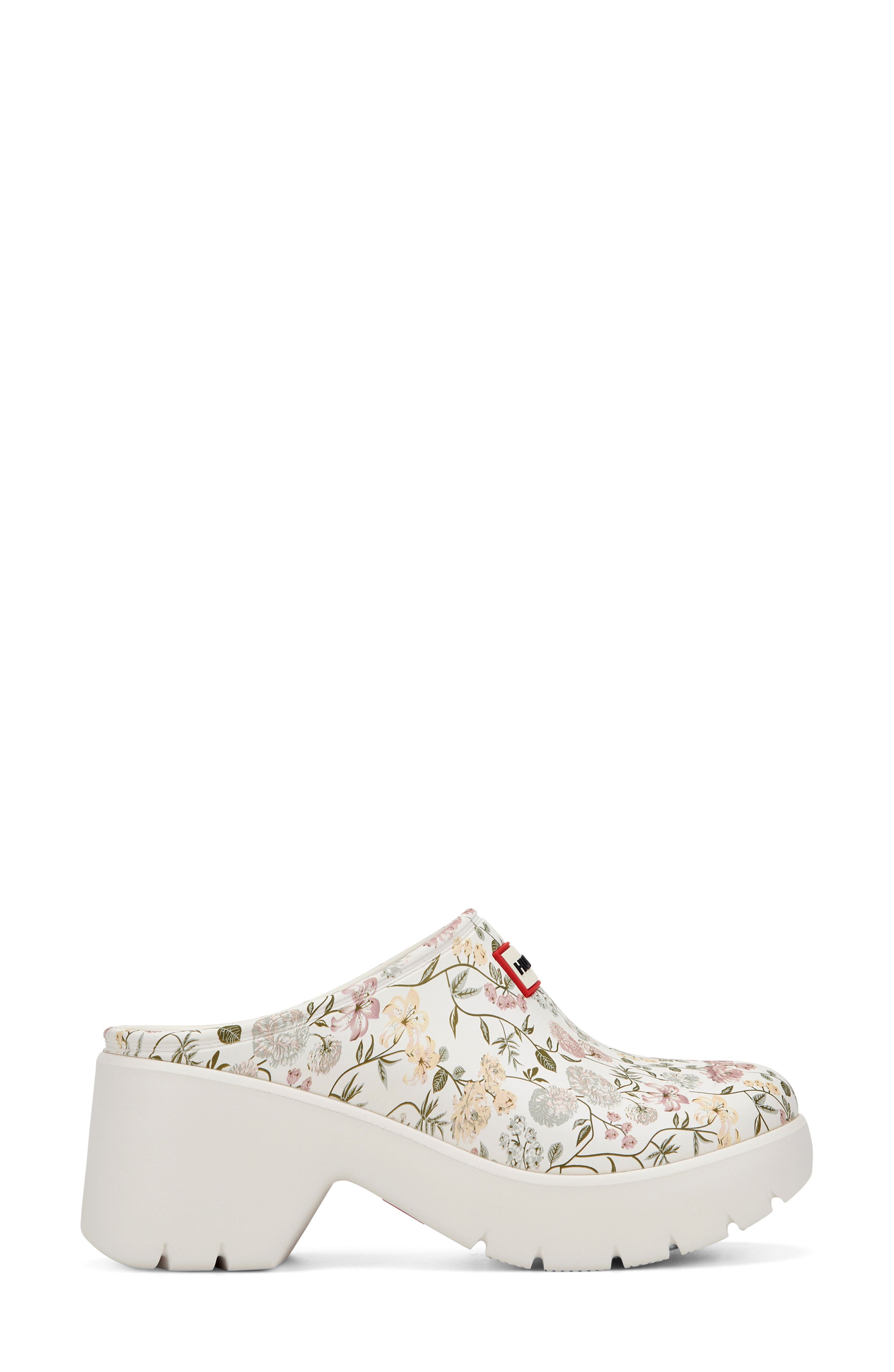 Hunter Anika Floral Waterproof Clog, Alternate, color, Ivory