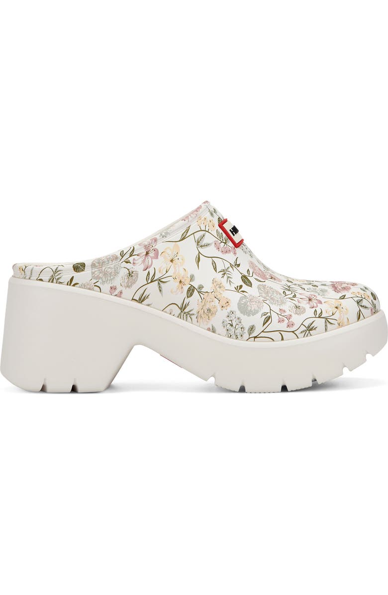 Hunter Anika Floral Waterproof Clog, Alternate, color, Ivory