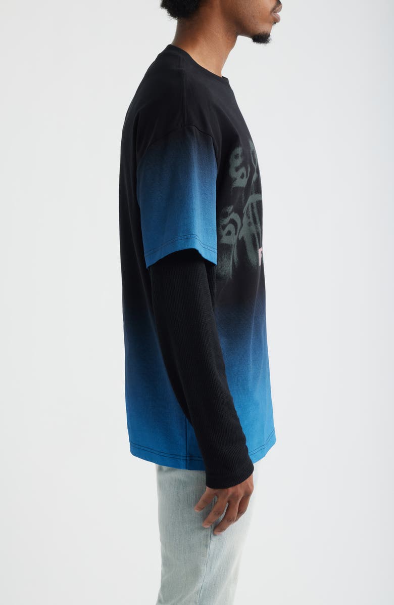 SANTO STUDIO Ryan Sheckler Edition Graphic Layered Long Sleeve Cotton T-Shirt, Alternate, color, Black