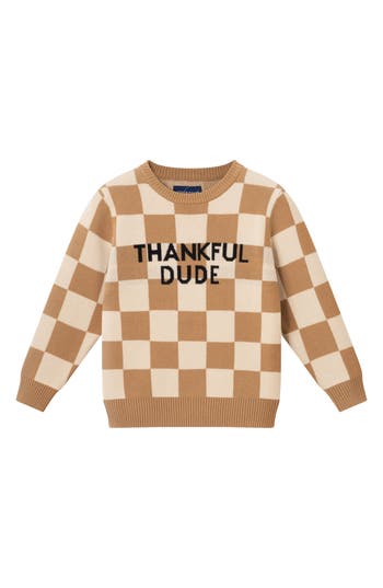 Andy & Evan Kids' Thankful Dude Sweater In Brown