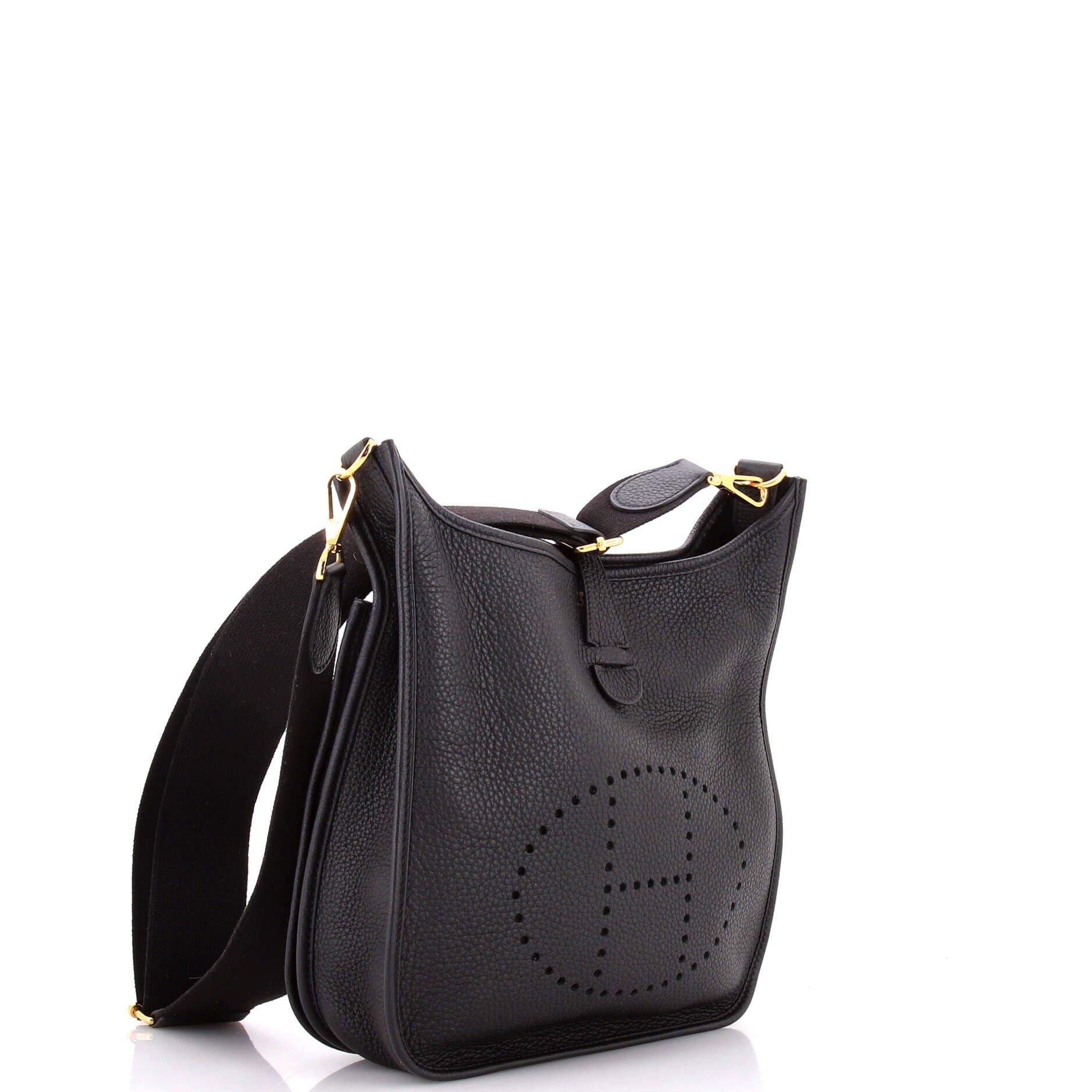 Pre-Owned Hermes Evelyne Bag Gen III Clemence PM, Alternate, color, Noir