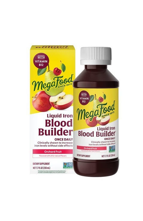 Blood Builder Liquid Iron Supplement for Women, Men & Kids with Vitamin B12, Orchard Fruit Flavor, Vegan, 7.7 fl oz